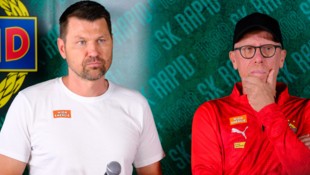 Rapid-Sportchef Markus Katzer (li.) und Trainer Peter Stöger