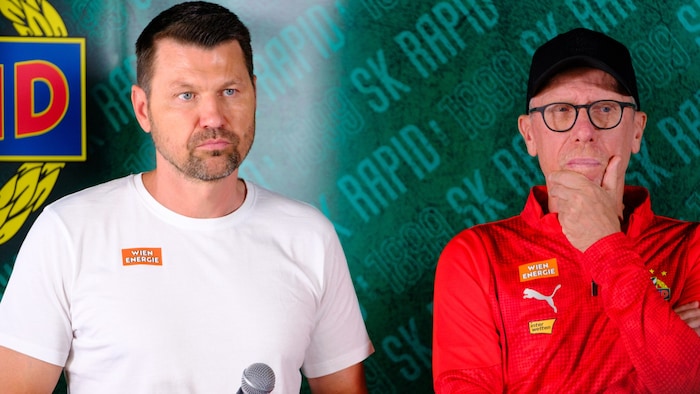 Markus Katzer (li.) steht zu Rapid und zu Peter Stöger.