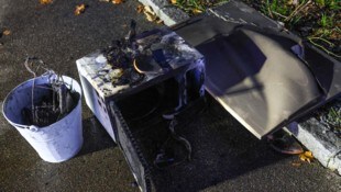 Der ausgebrannte Mikrowellenherd.