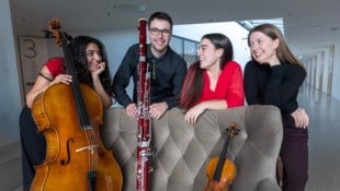 Von links nach rechts: Baran Mohammadbeigi (Violoncello), Andrés Ciprés Audina (Fagott), Sofia ...