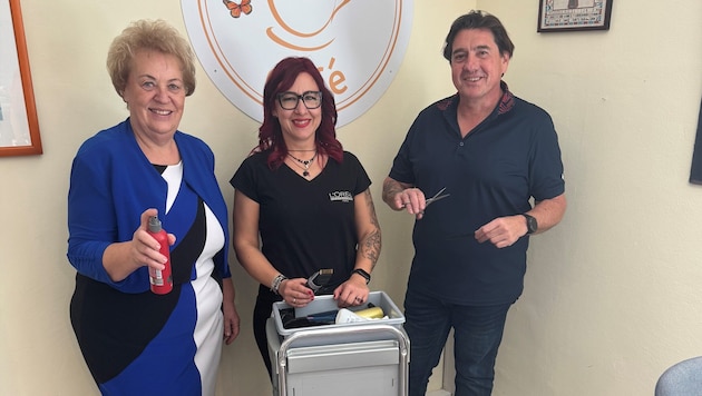 Volkshilfe-Präsidentin Verena Dunst mit Chiara und Ludwig „Wickerl“ Pimperl