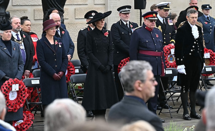Die Prinzessin von Wales wirkte bei der Schweigeminute tief bewegt.