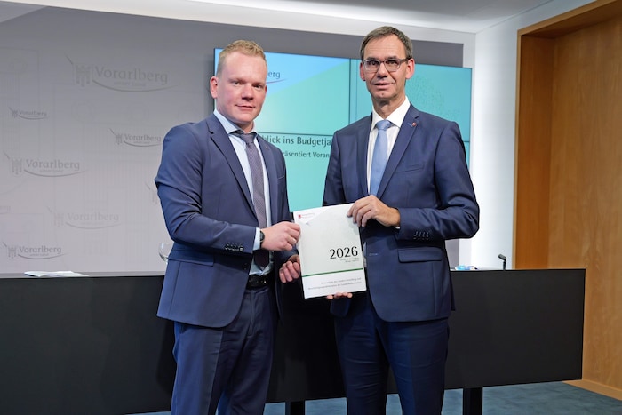 Das schwarz-blaue Regierungsduo: Markus Wallner (r.) und Christof Bitschi.