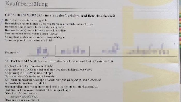 Der Prüfbericht des Automobilklubs