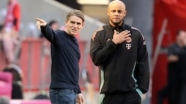 Bayern-Sportdirektor Christoph Freund (li.) und -Trainer Vincent Kompany