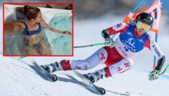 Conny Hütter zeigt sich beim Planschen ...