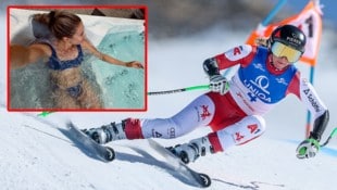 Conny Hütter zeigt sich beim Planschen ...