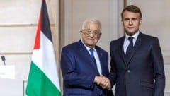 Von links: Palästinenserpräsident Mahmoud Abbas und Frankreichs Präsident Emmanuel Macron