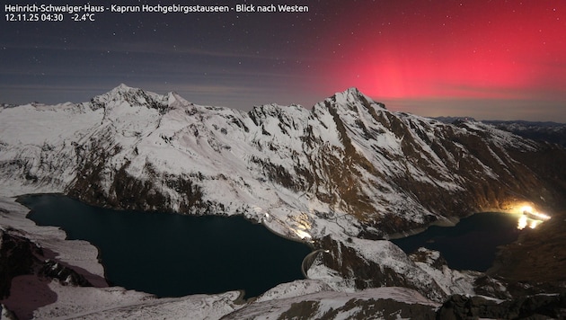 An den Kapruner Stauseen waren die Polarlichter gut zu sehen.
