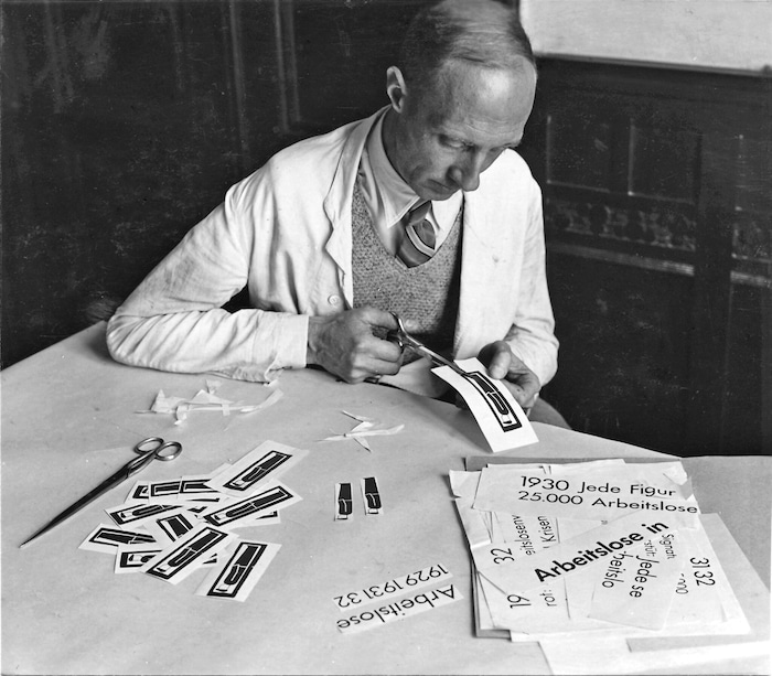 ... bevor sie ausgeschnitten und zu Schautafeln arrangiert werden konnten.