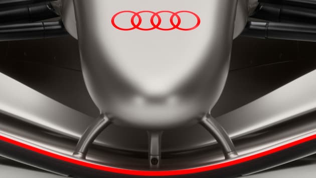The Audi rings shine in red in Formula 1
