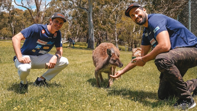 Philipp Waller (li.) und Christoph Dressler haben in Australien auch einen neuen Freund ...