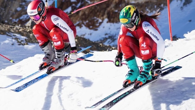 Sonja Gigler (r.) im Trainingsduell mit Christina Födermayr.