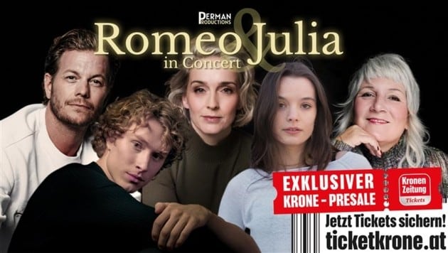 Mark Seibert, Lukas Mayer, Annemieke van Dam, Amelie Sarich und Carin Filipcic (v.l.n.r.)