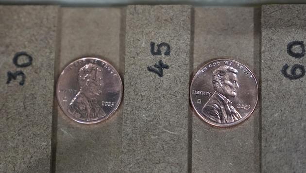 Zwei der letzten Pennys, die von der US-Münzanstalt geprägt wurden. Die Münzen sollen nun ...