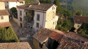 Schäden in Accumoli nach dem Erdbeben im Jahr 2016
