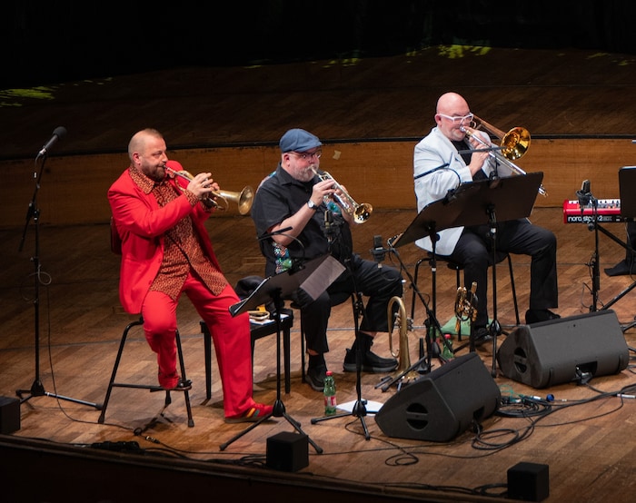 Thomas Gansch lud u. a. die Kollegen Randy Brecker und James Morrison zum Festkonzert. (v. li. ...