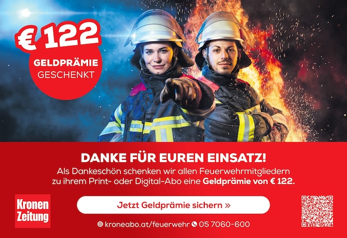 Sichern Sie sich als Feuerwehrmitglied die „Krone“ zum Vorteilspreis und sichern sie sich eine ...