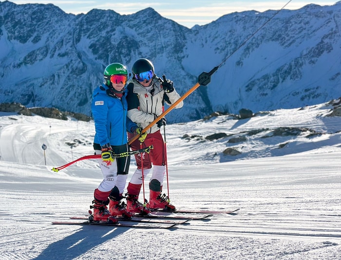 Elina Stary mit ihrem neuen Guide Stefan Winter.