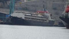 Auf diesem Schiff müssen die Rinder ausharren.