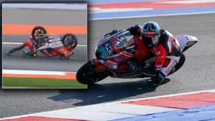 Cormac Buchanan kam im ersten Training zu Sturz.