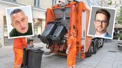 Josef Thon (links), Chef der MA 48 (Müllabfuhr), verteidigt das Vorhaben. Kilian Stark von den ...