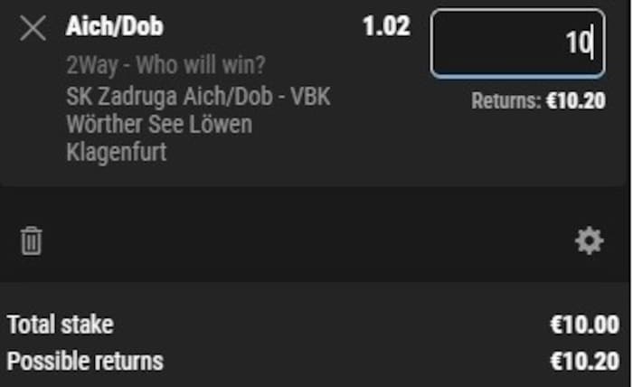 Wer zehn Euro auf Aich/Dob setzt, könnte lediglich 20 Cent gewinnen.