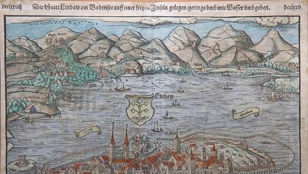 Die Stadt Lindau ist im Dreißigjährigen Krieg mit Schiffen angegriffen worden, die zuvor in ...