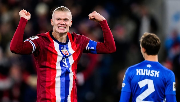 Erling Haaland kommt aus dem Jubeln gar nicht mehr heraus.