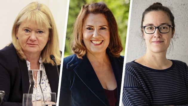 Die drei Kandidatinnen von links: Rosenegger (ÖVP), Leitner (SPÖ) und Mahler (HUG)