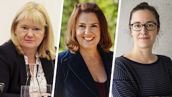 Die drei Kandidatinnen von links: Rosenegger (ÖVP), Leitner (SPÖ) und Mahler (HUG)