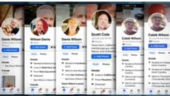 Mit verschiedenen Fotos von Scotts diversen Profilen auf Social Media wird Single-Frauen das ...