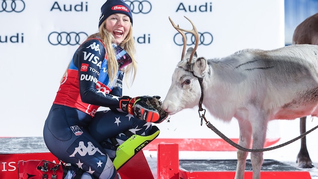 Mikaela Shiffrin rast zum neunten Rentier.