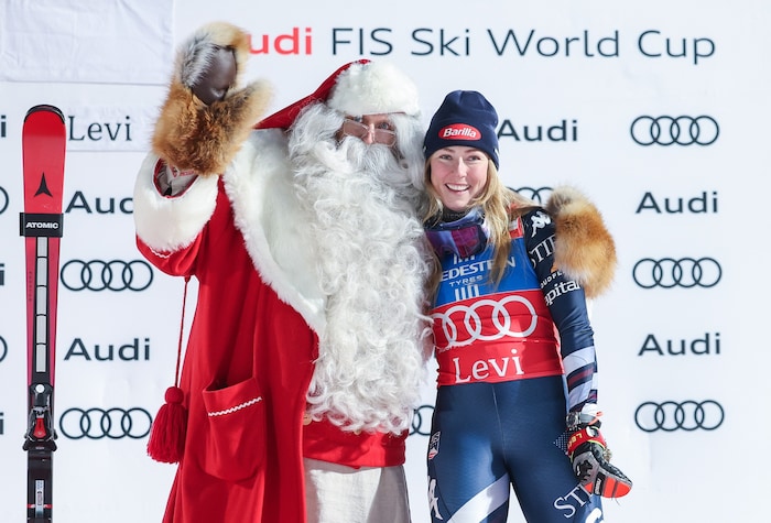 Santa Claus und Mikaela Shiffrin