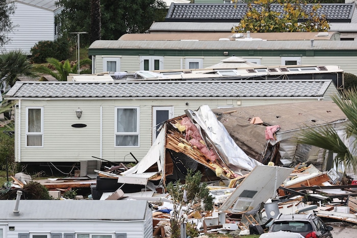 Der zerstörte Campingplatz nach dem verheerenden Sturm.