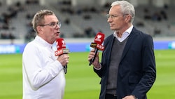 Ralf Rangnick (li.) im Interview mit ORF-Mann Rainer Pariasek.