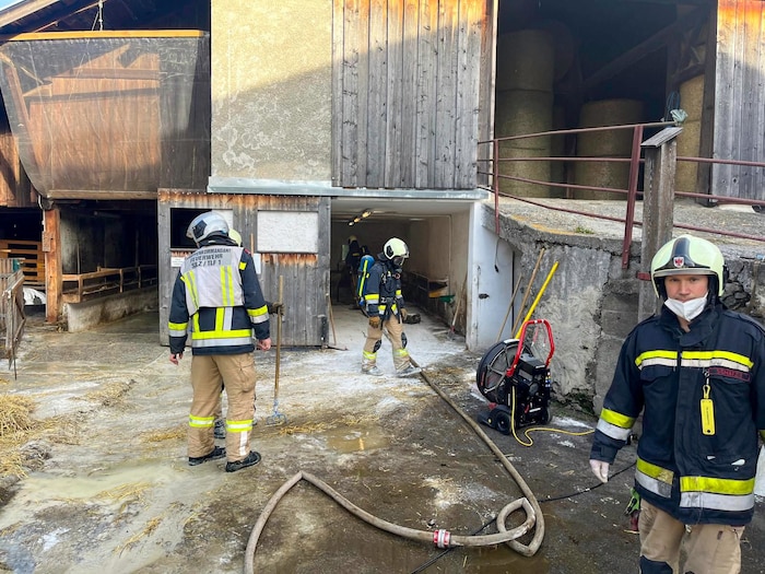 Der Einsatz beim Stallgebäude