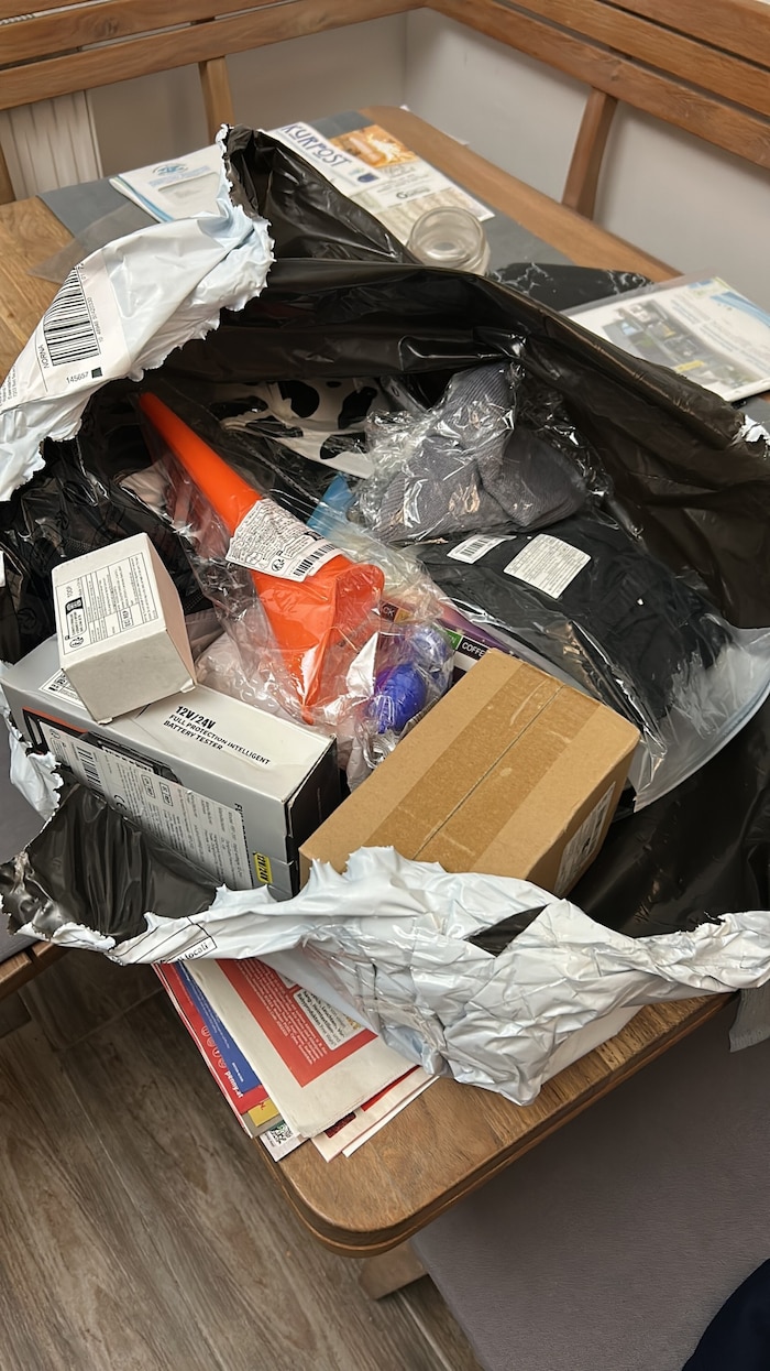 Der Sack mit den bestellten Artikeln