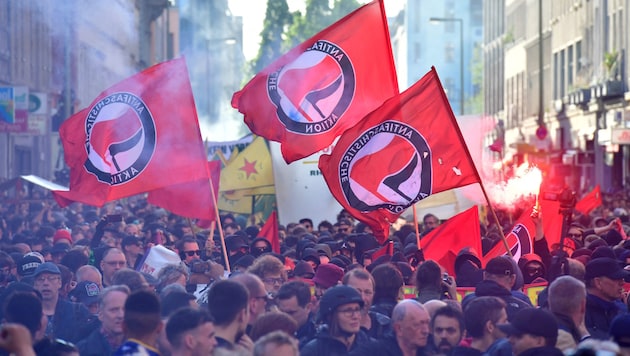 Antifa-Demo in Berlin (Archivbild)