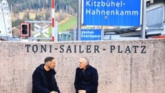 Kitzbühels Skpräsident Michael Huber beim Interview mit „Krone“-Reporter Alex Hofstetter auf dem ...