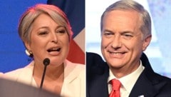 Im ersten Wahlgang schnitt Jara (linksI schlechter ab als von Meinungsforschern vorhergesagt, ...