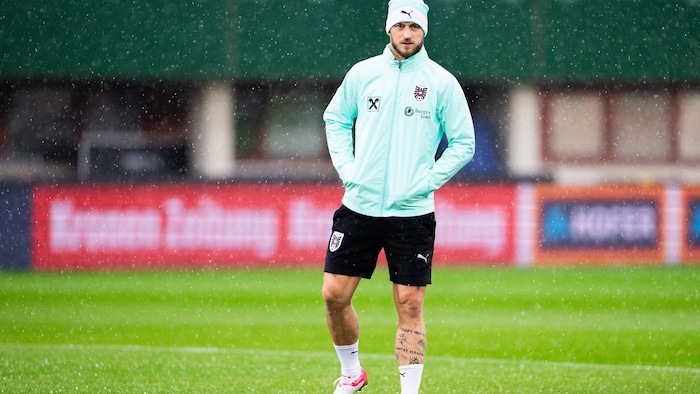 Marko Arnautovic beim Abschlusstraining des ÖFB-Teams