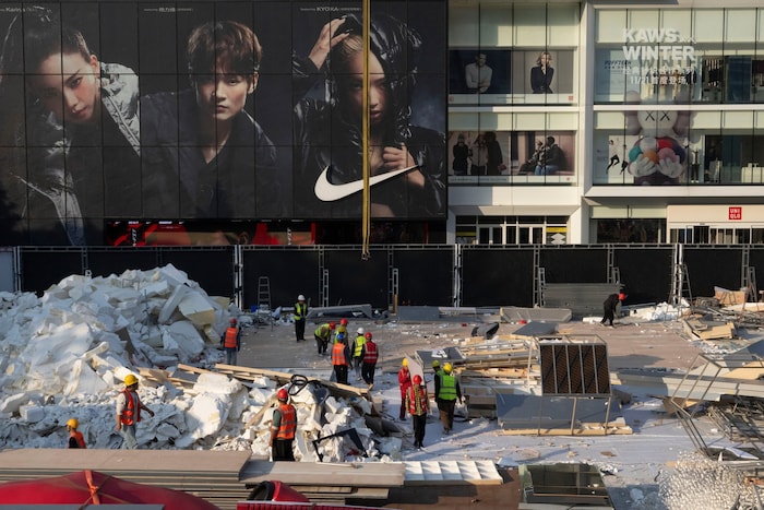 Bauarbeiten an einem Shoppingcenter in Peking