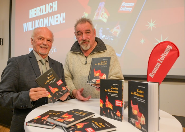 Dr. Heimo Schinnerl und Achim Zechner vom Verlag Heyn: Zauber der Weihnacht – erhältlich im ...