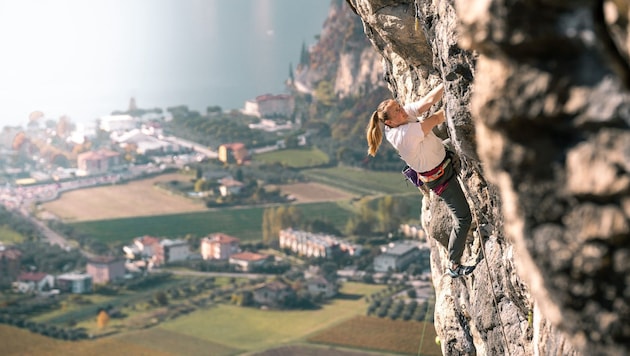 Ohne schlechten Gewissen war Sandra Lettner nach ihrem beschlossenen Karriereende Felsklettern.