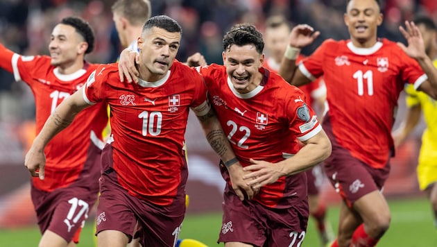 Werden Granit Xhaka und Fabian Rieder gegen den Kosovo den inoffiziellen WM-Titel bejubeln ...