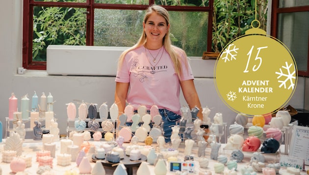 Christina Treffer (29) stellt selbst Kerzen her.