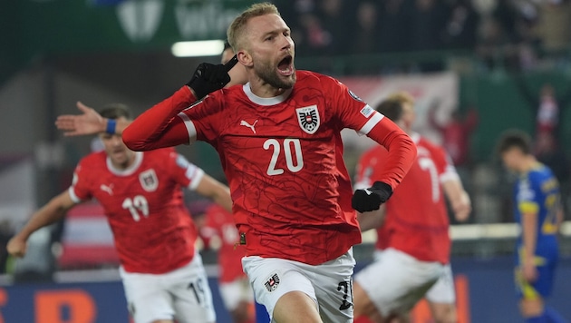 Mit seinen ÖFB-Teamkameraden auf Platz 24 der FIFA-Weltrangliste: Konrad Laimer