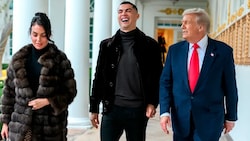 Cristiano Ronaldo besuchte mit seiner Verlobten Georgina US-Präsident Donald Trump im Weißen ...