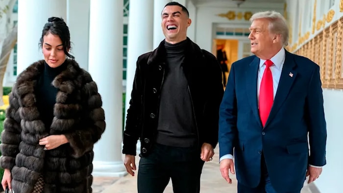 Cristiano Ronaldo besuchte mit seiner Verlobten Georgina US-Präsident Donald Trump im Weißen ...